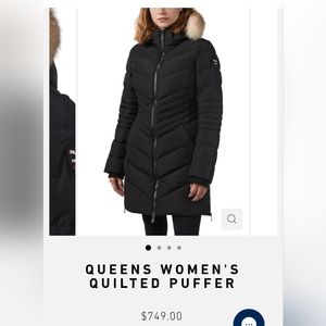 Pajar Queens quilted puffer coat real fox fur